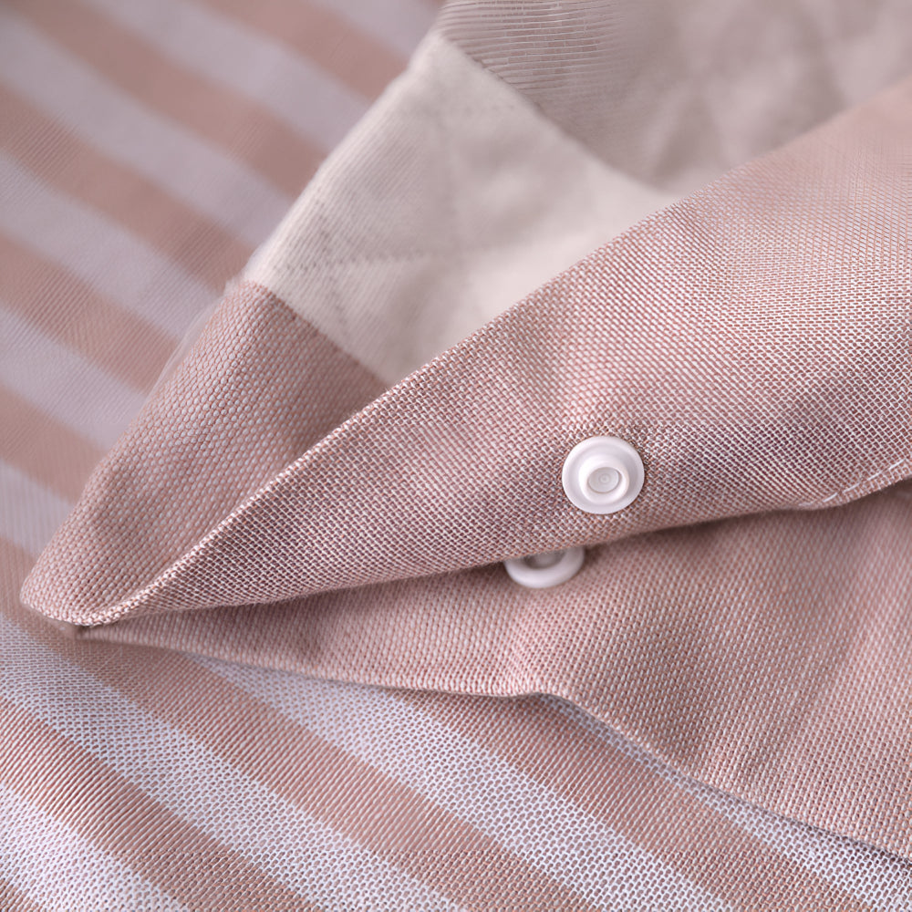 Checked & Striped Cotton Pillowcase — product close-up