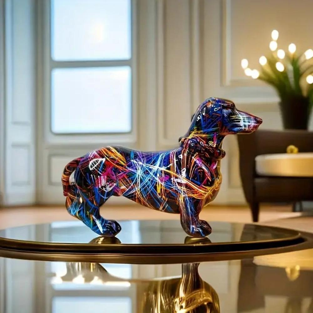 Artistic Dachshund Figurine — product in use