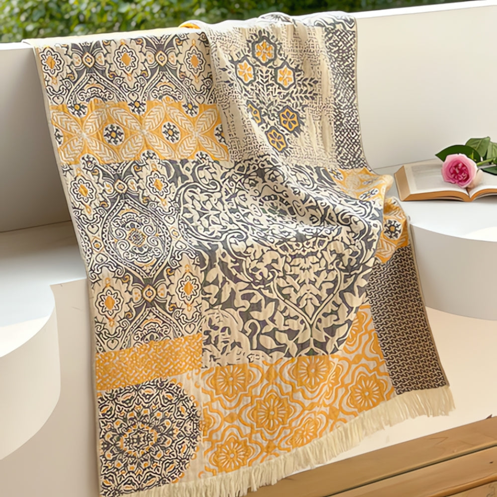 Midnight Swirls Cotton Towel — size and scale reference