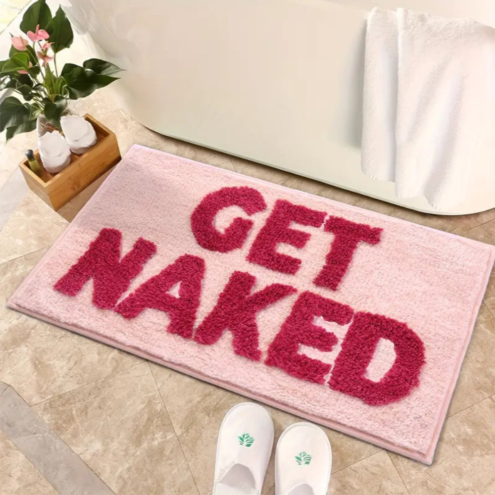 "Get Naked" Funny Bathroom Mat — main product photo