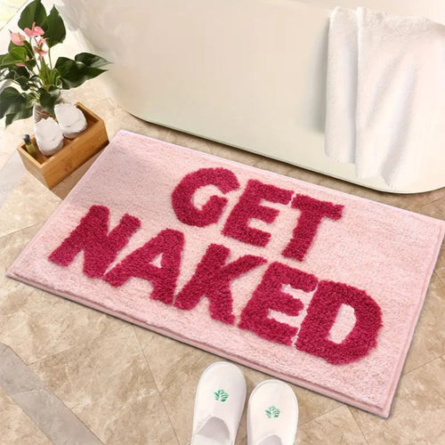 "Get Naked" Funny Bathroom Mat — main product photo