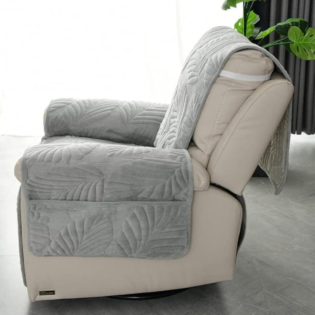 Verdant Leaf Pattern Recliner Cover — product close-up