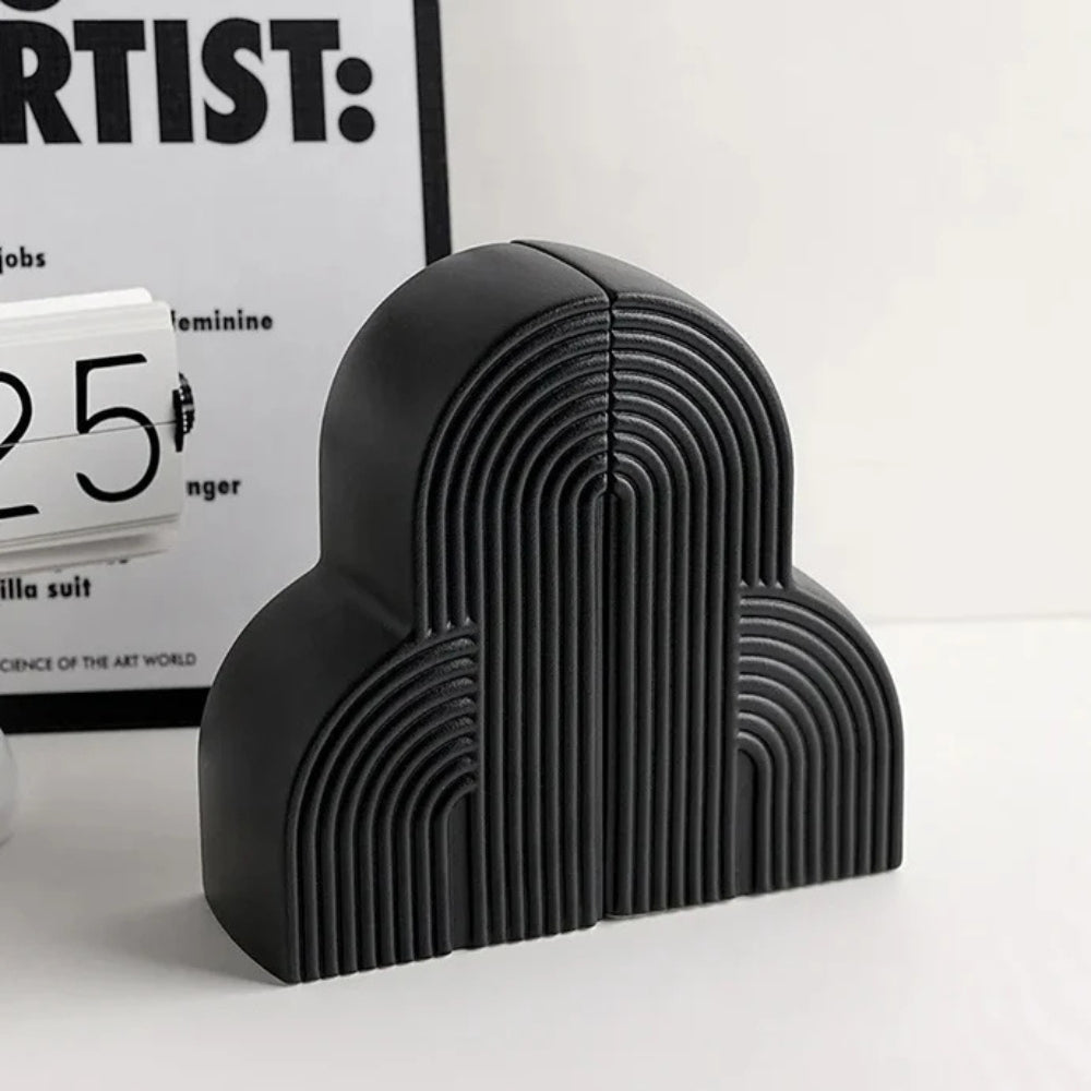Persephone Cloud-Shaped Ceramic Bookends — product in use