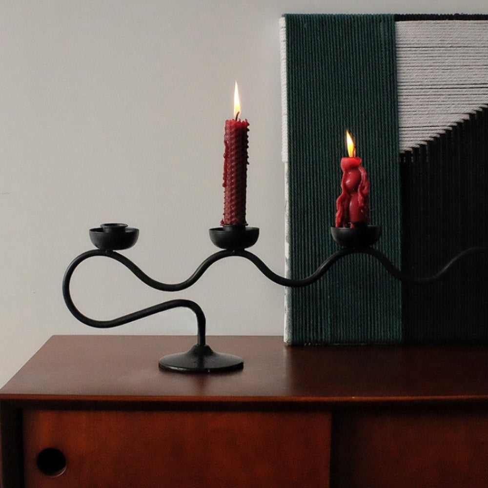 Tri Iron Twisted Candle Holder — product detail view
