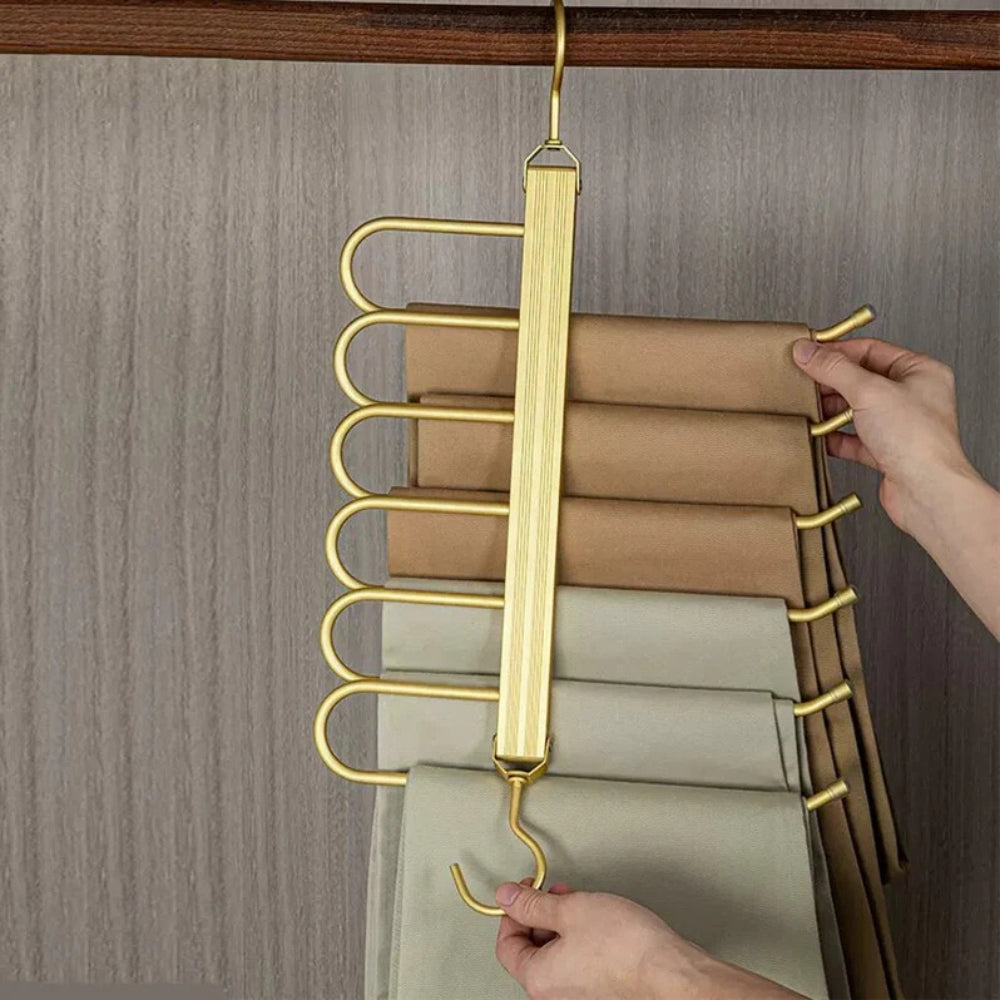 Regal Gold Space-Saving Trouser Hanger — product detail view