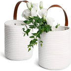 Woven Cotton Rope Hanging Basket | 2pc Set — product close-up