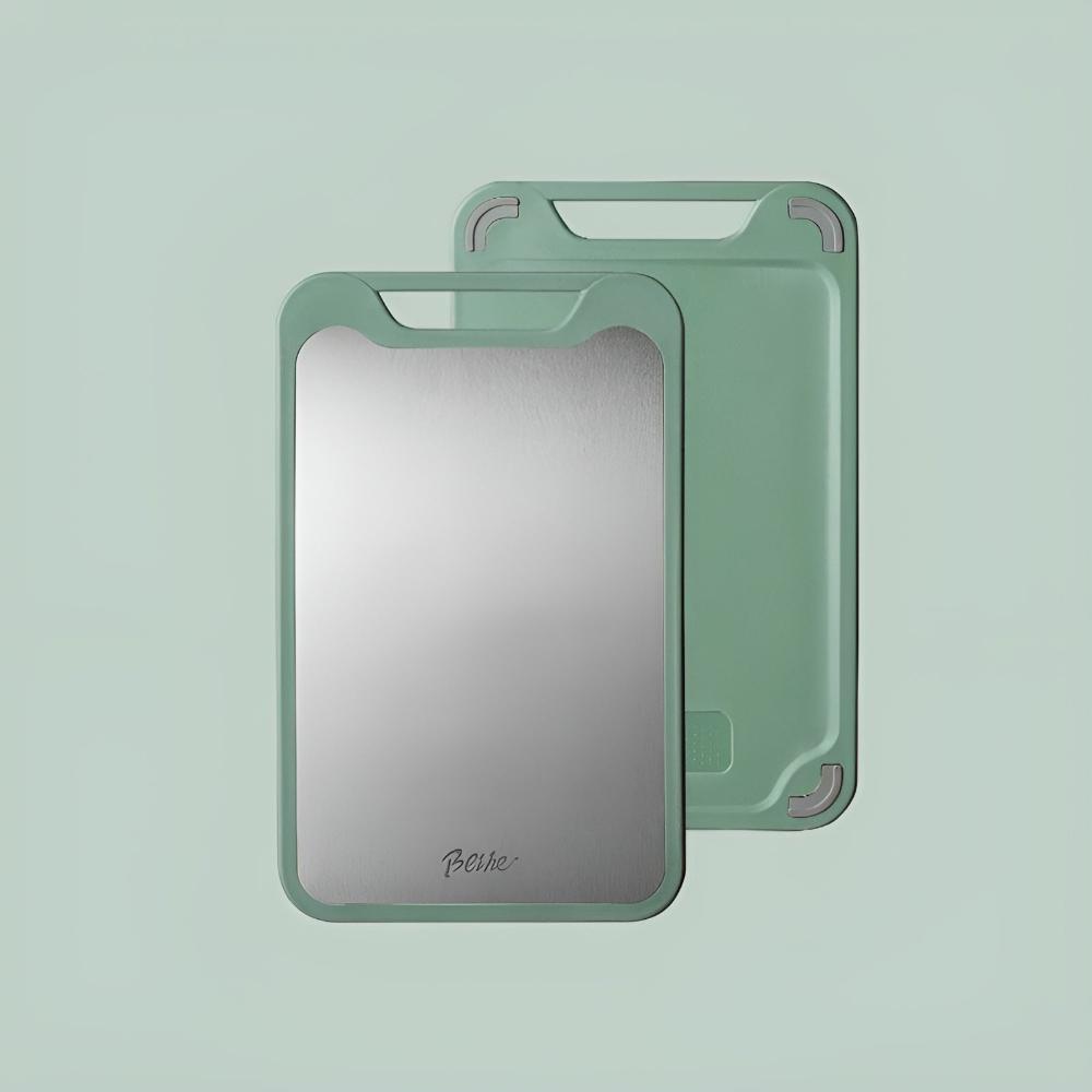 Stylish Double-Sided Stainless Steel Chopping Board — product feature detail