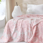 Fresh Floral Comfy Cotton Blanket — product close-up