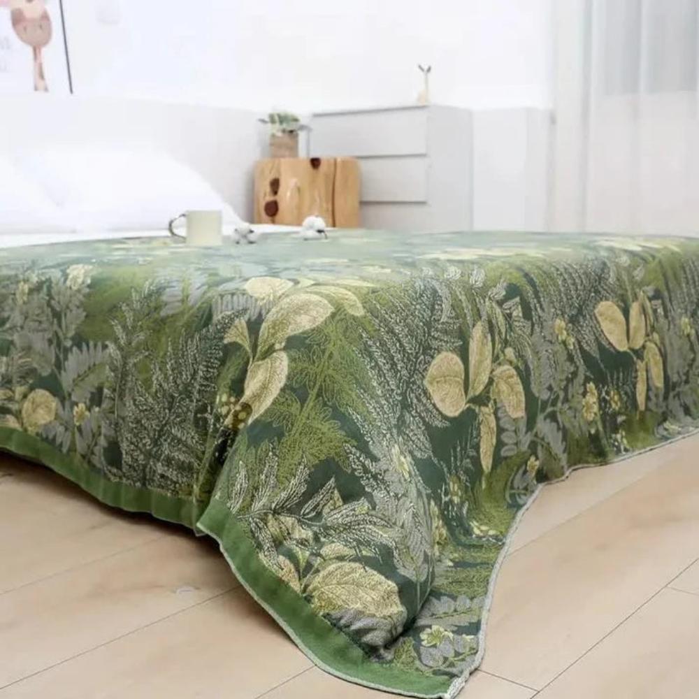 Verdant Leaf Bamboo Fibre Cooling Blanket — alternate angle view
