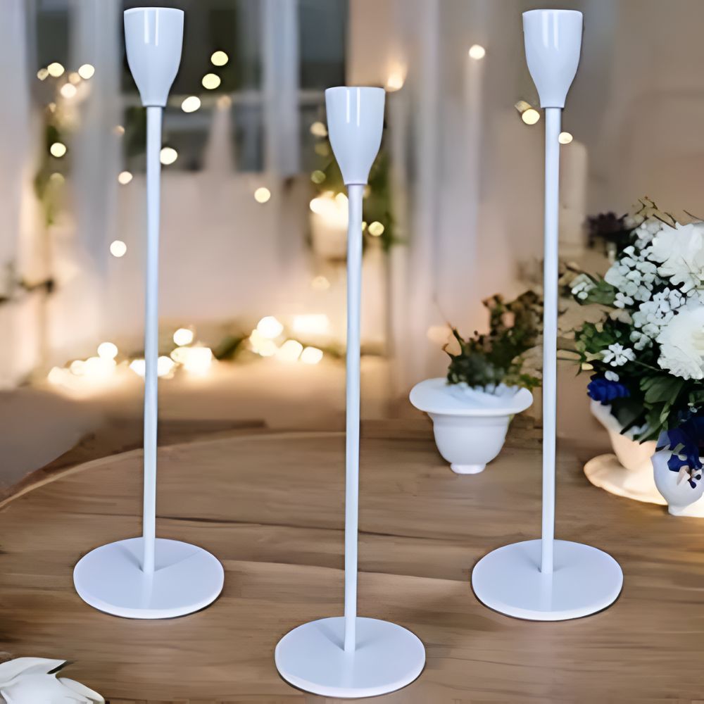 Sleek Metallic Candle Holders | 3 Pcs Set — alternate angle view