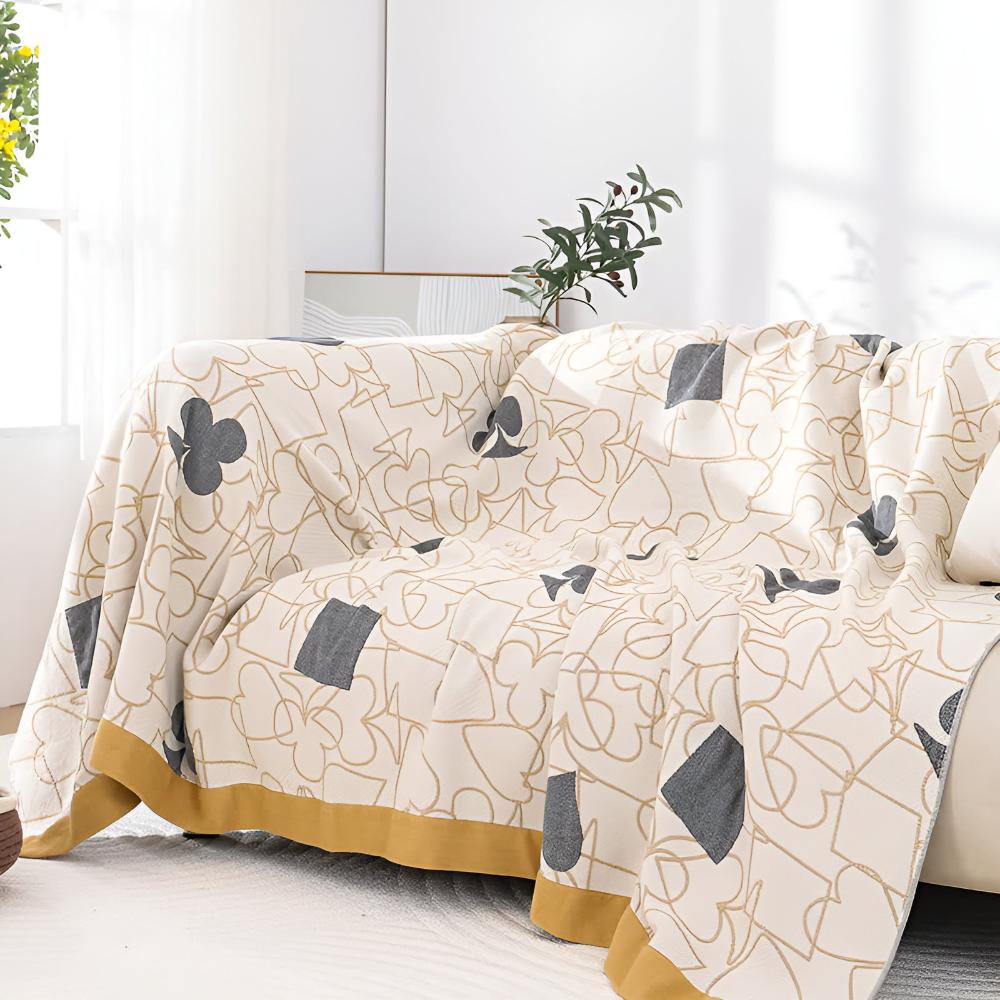 Poker Patterns Cotton Blanket — product close-up