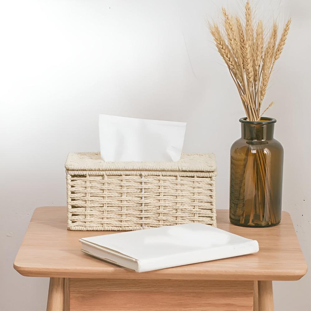 Rustic Rattan Tissue Box — main product photo