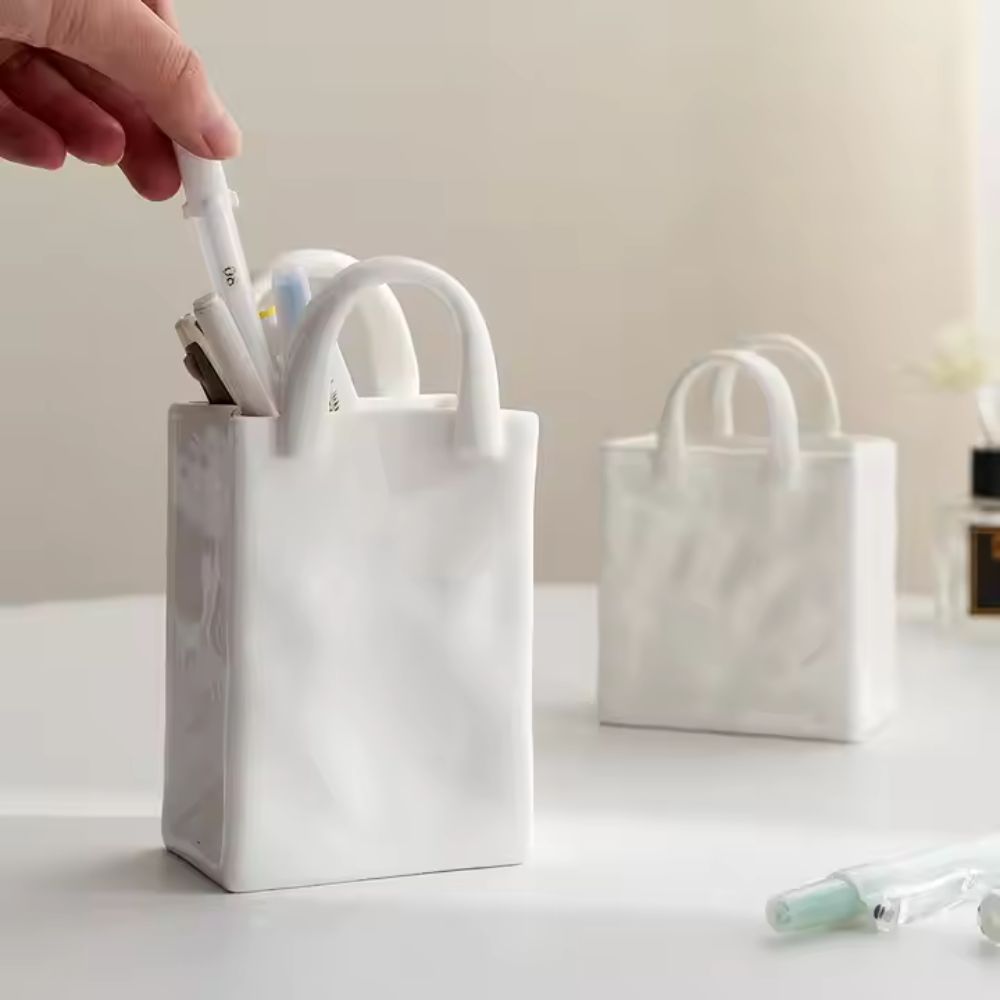 Tote-Style Ceramic Vase — product close-up
