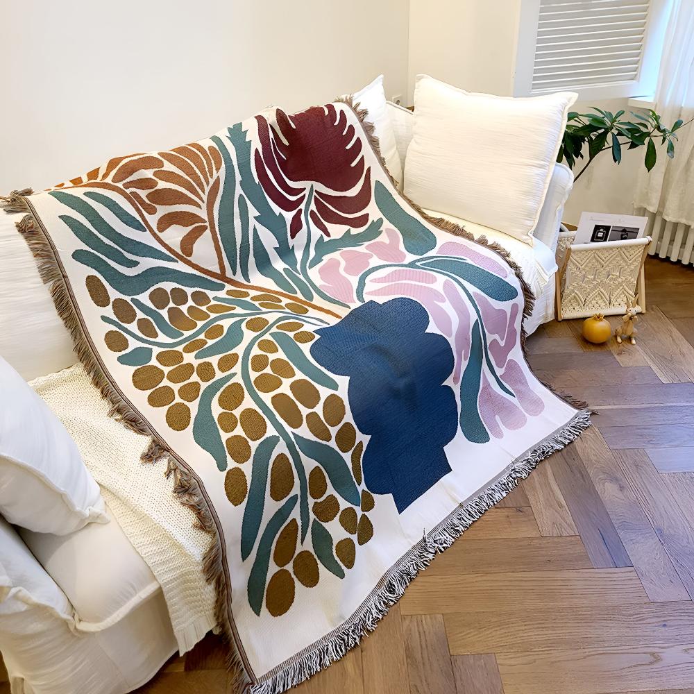 Floravase Woven Throw — product in use