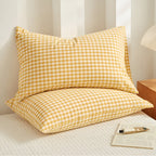 Soft Plaid Checkered Pillowcases — product close-up