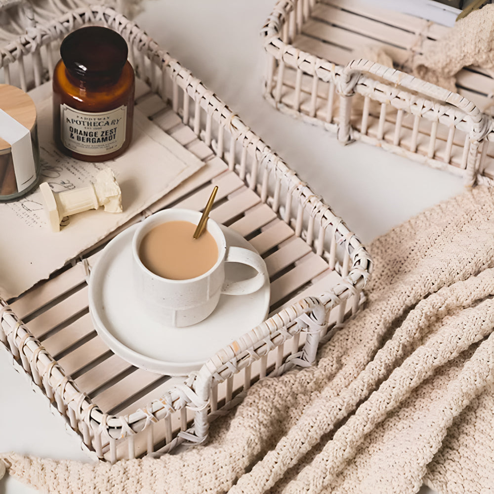 Rustic Weave Rattan Tray — product close-up