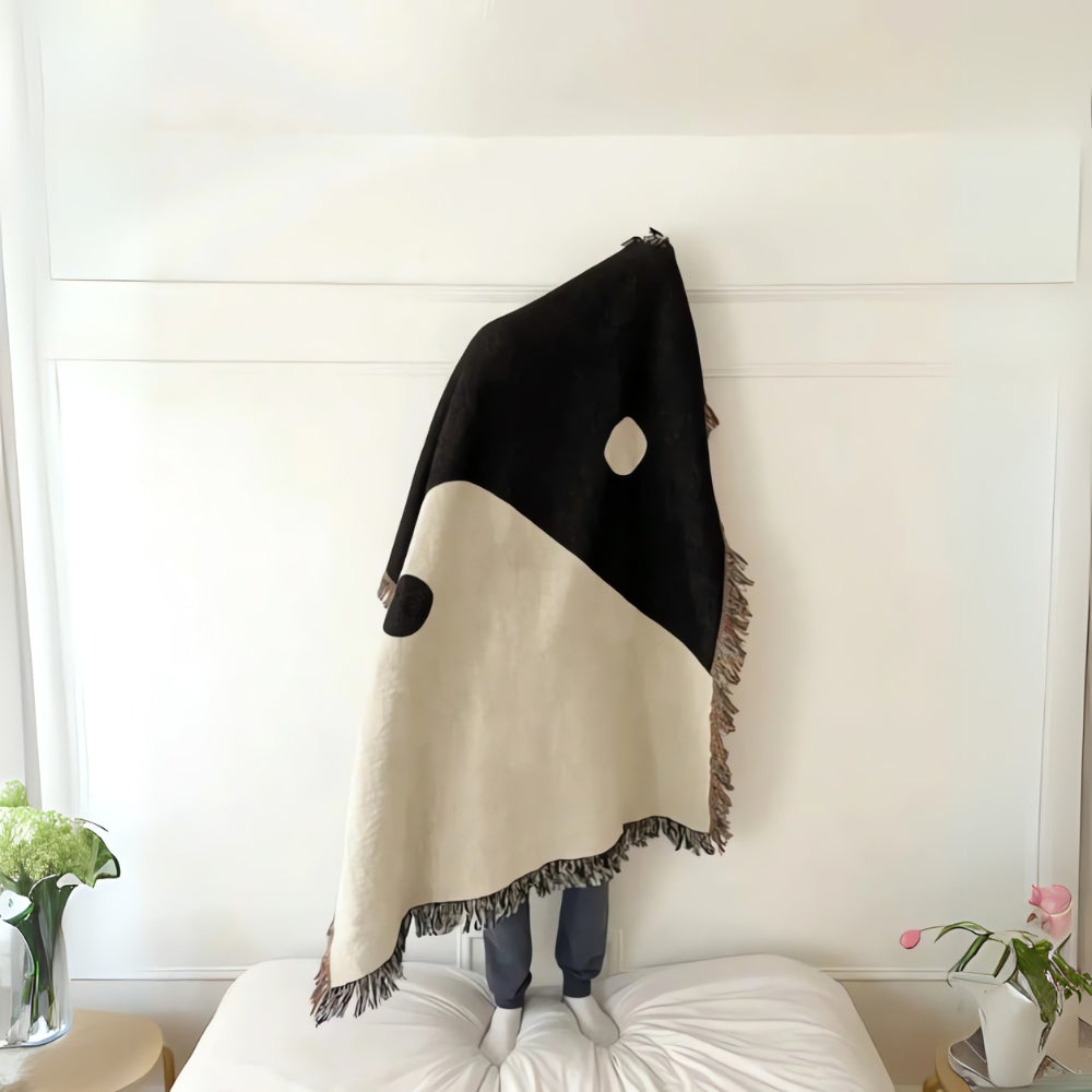 Artistic Yin Yang Tapestry Throw Blanket — alternate angle view