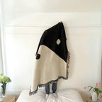 Artistic Yin Yang Tapestry Throw Blanket — alternate angle view