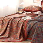 Blossom Embroidery Cotton Reversible Coverlet — product in use