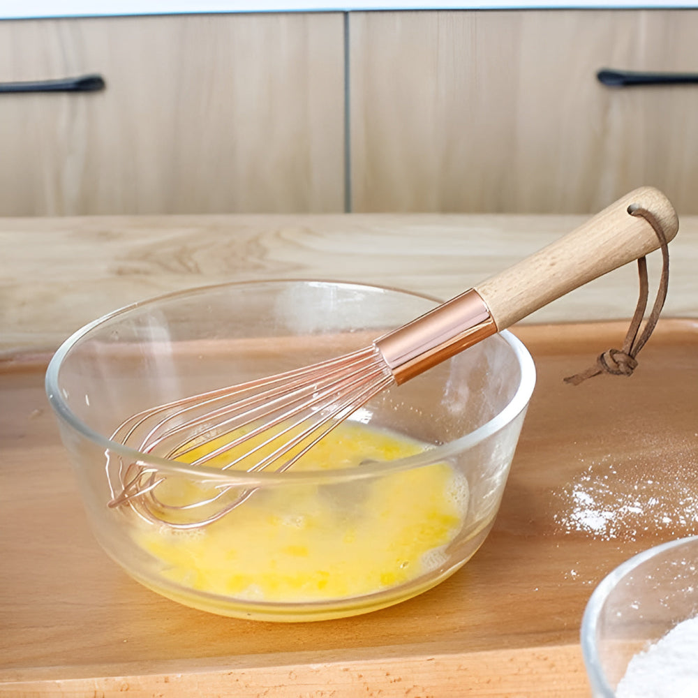 Copper Luxe Kitchen Whisk — product in use