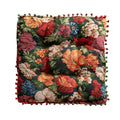 Retro Floral Bohemian Tassel Cushion — product close-up