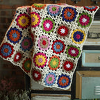 Blooming Crochet Flower Blanket — alternate angle view