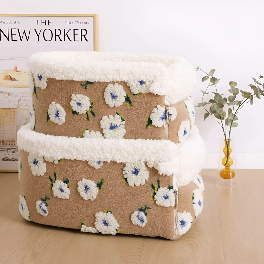 Fluff Floral Car Pet Booster Seat — product detail view