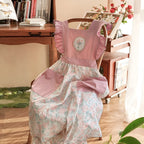Lily Lace Pink Floral Apron — product detail view