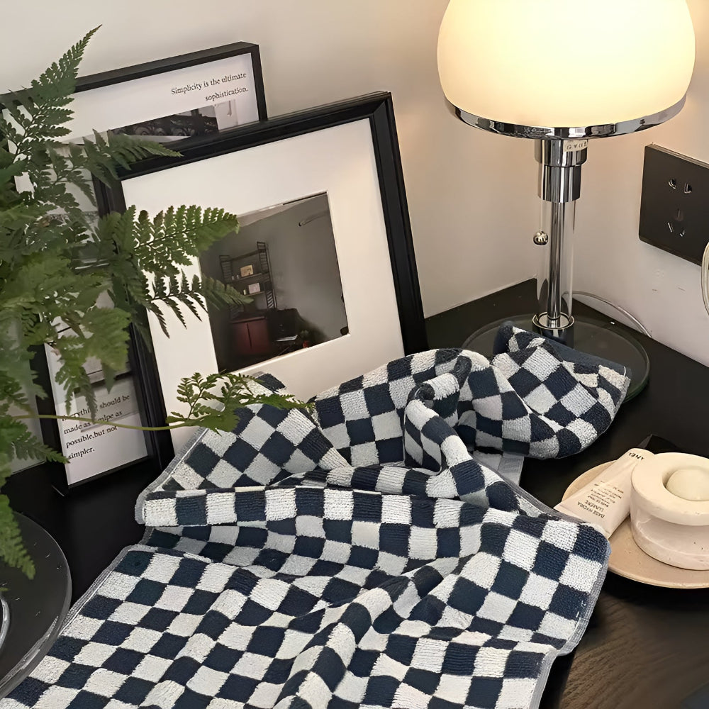 Retro Checkmate Cotton Towel — product close-up