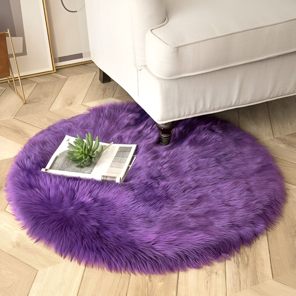 Round Cloud Soft Plush Rug — product in use