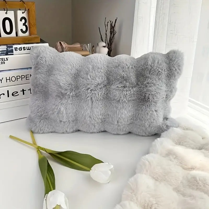 Rabbit Faux Fur Pillow Cover — product detail view