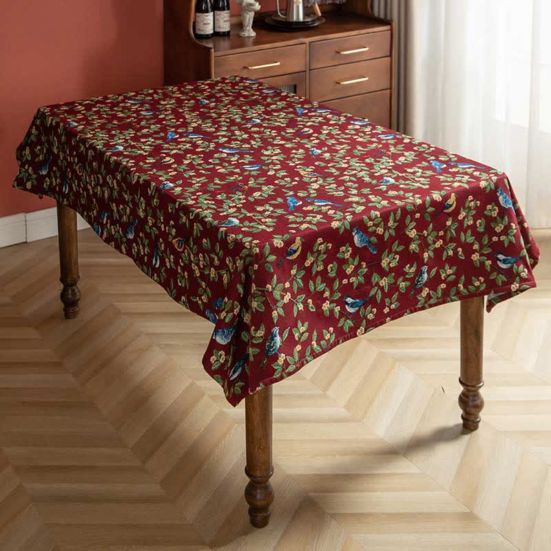 Lavish Heritage Floral & Bird Tablecloth — product in use