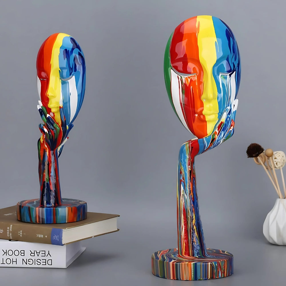 Female Thinker Colourful Art Sculpture — product detail view