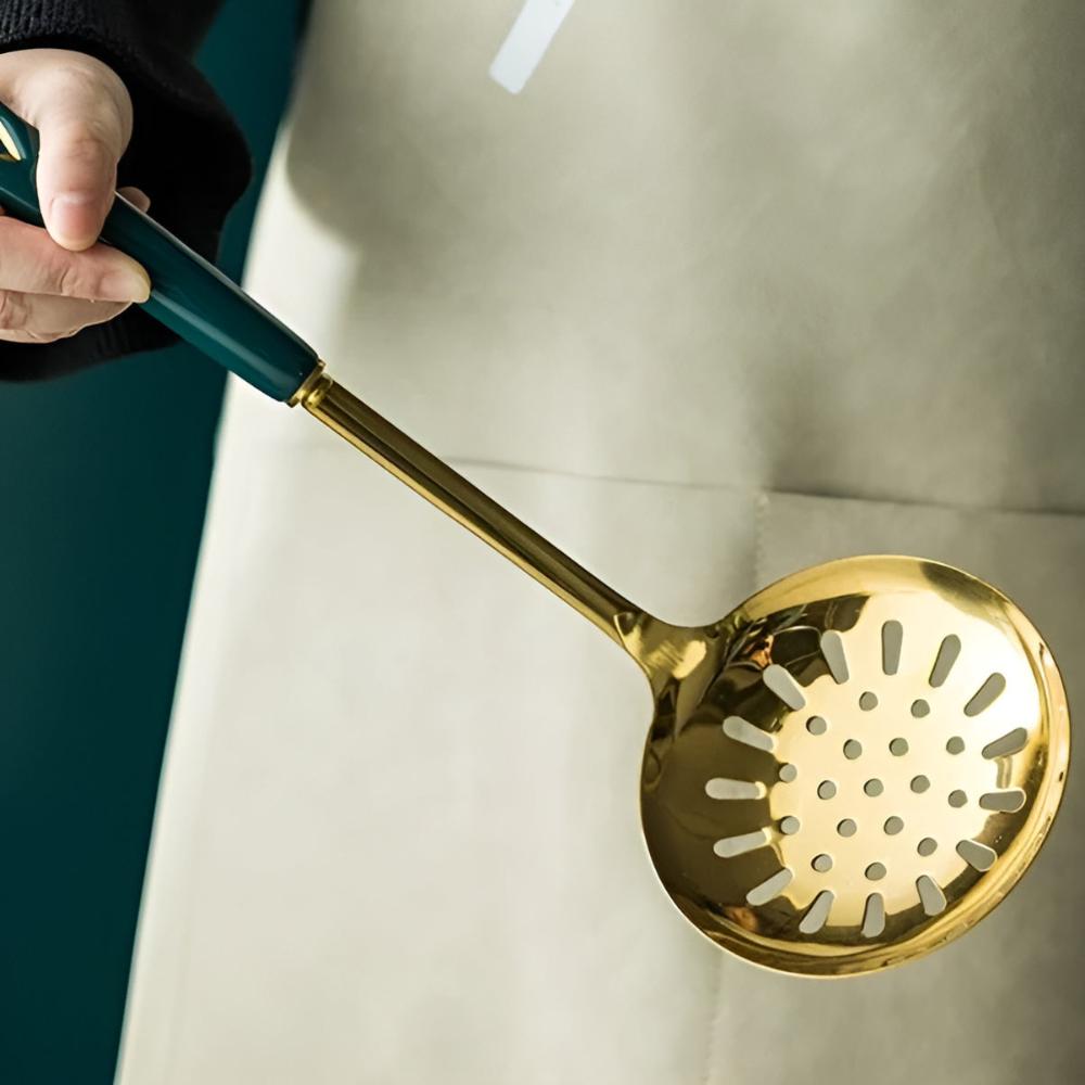 Golden Stainless Steel Utensil Set — lifestyle shot