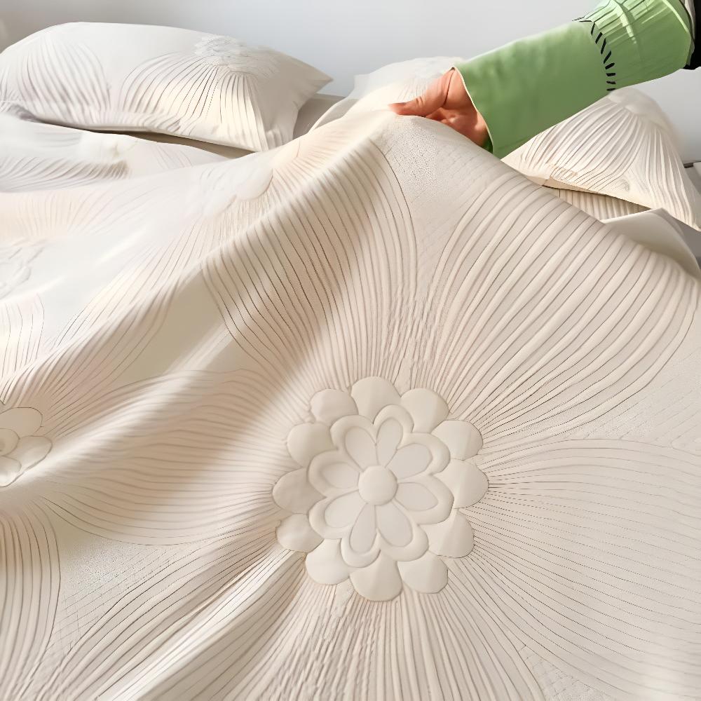 Floral Pattern Cotton Coverlet — lifestyle shot