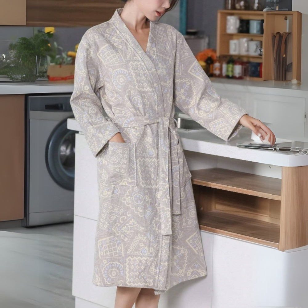 Plush Cotton Jacquard Bathrobe — product close-up