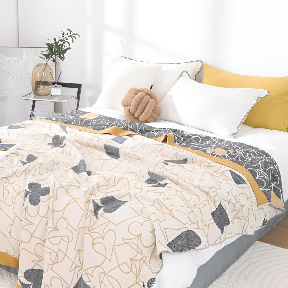 Poker Patterns Cotton Blanket — lifestyle shot