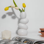 STRATA Sculptural Ceramic Vase — lifestyle shot