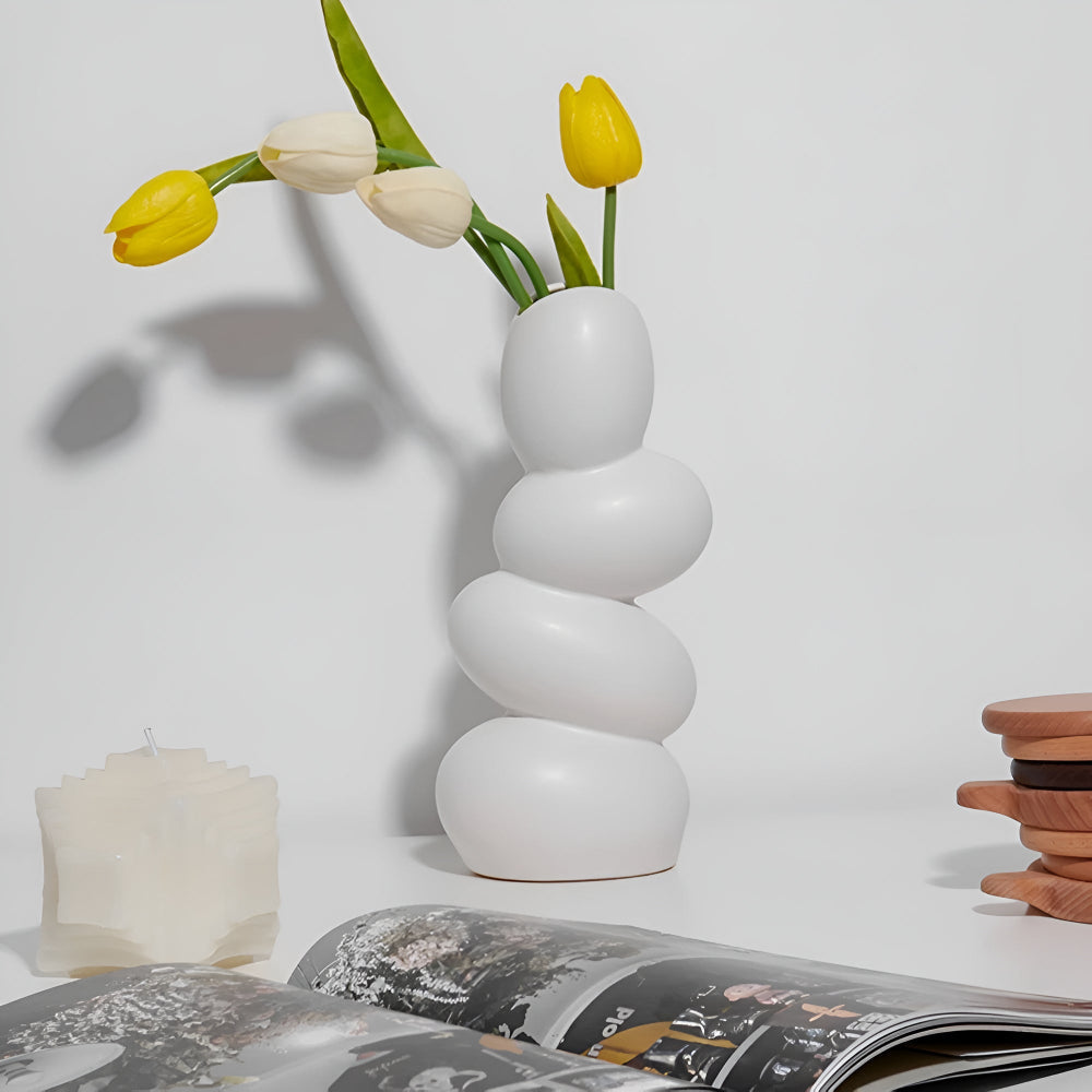 STRATA Sculptural Ceramic Vase — lifestyle shot