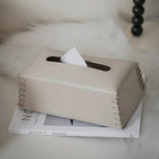 Stitched Leather Tissue Box Holder — additional view