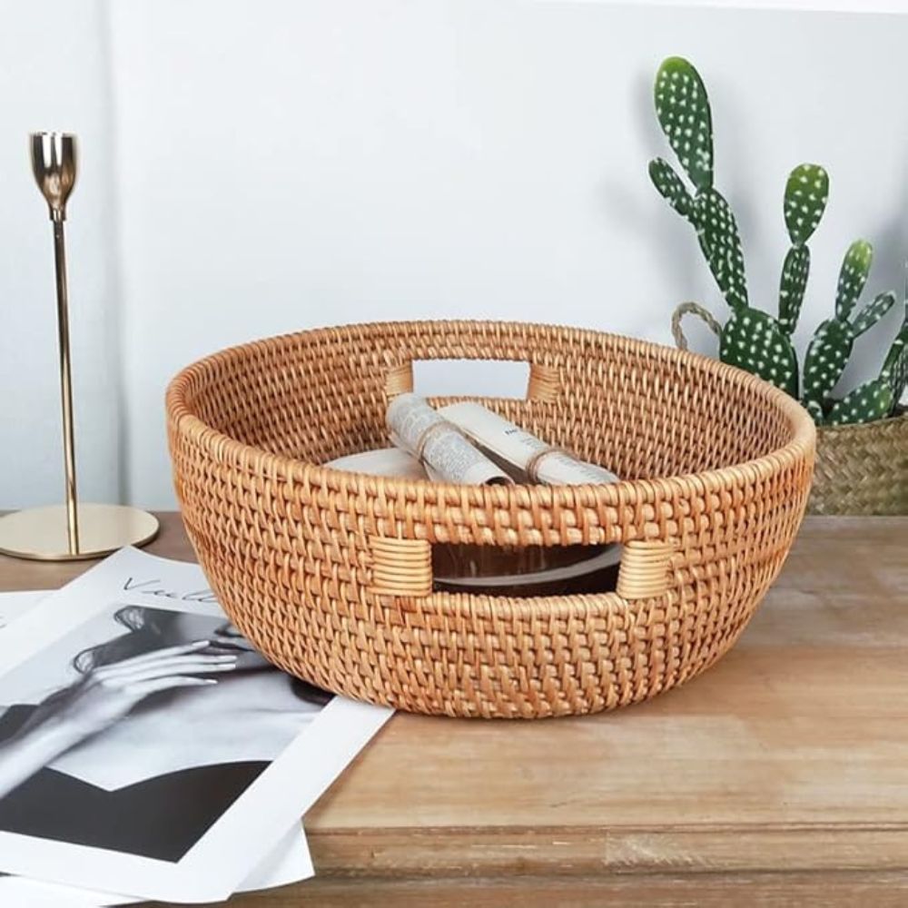Artisanal Woven Rattan Oval Tray — main product photo