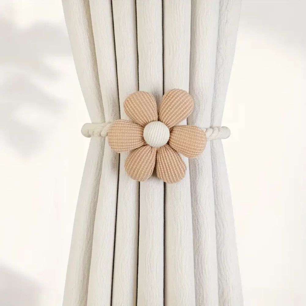 Delicate Flower Magnetic Curtain Tie Back | 2Pcs Set — alternate angle view