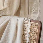 Farmhouse Chic Linen Geometric Curtain — product close-up