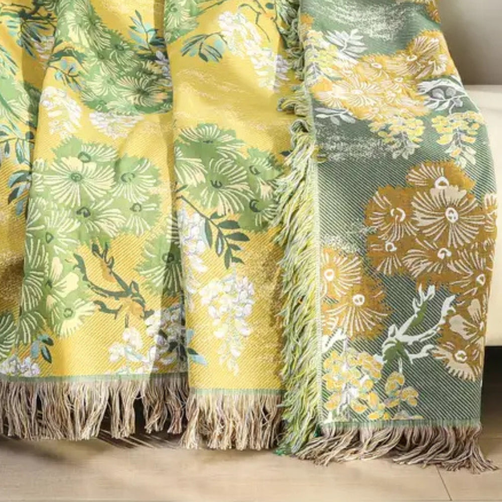 Lush Mulberry Trees Cotton Blanket — alternate angle view
