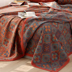 Blossom Embroidery Cotton Reversible Coverlet — alternate angle view
