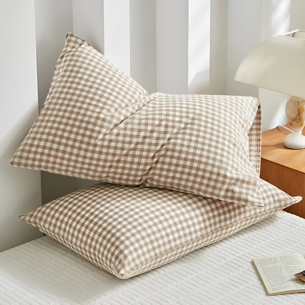 Soft Plaid Checkered Pillowcases — alternate angle view