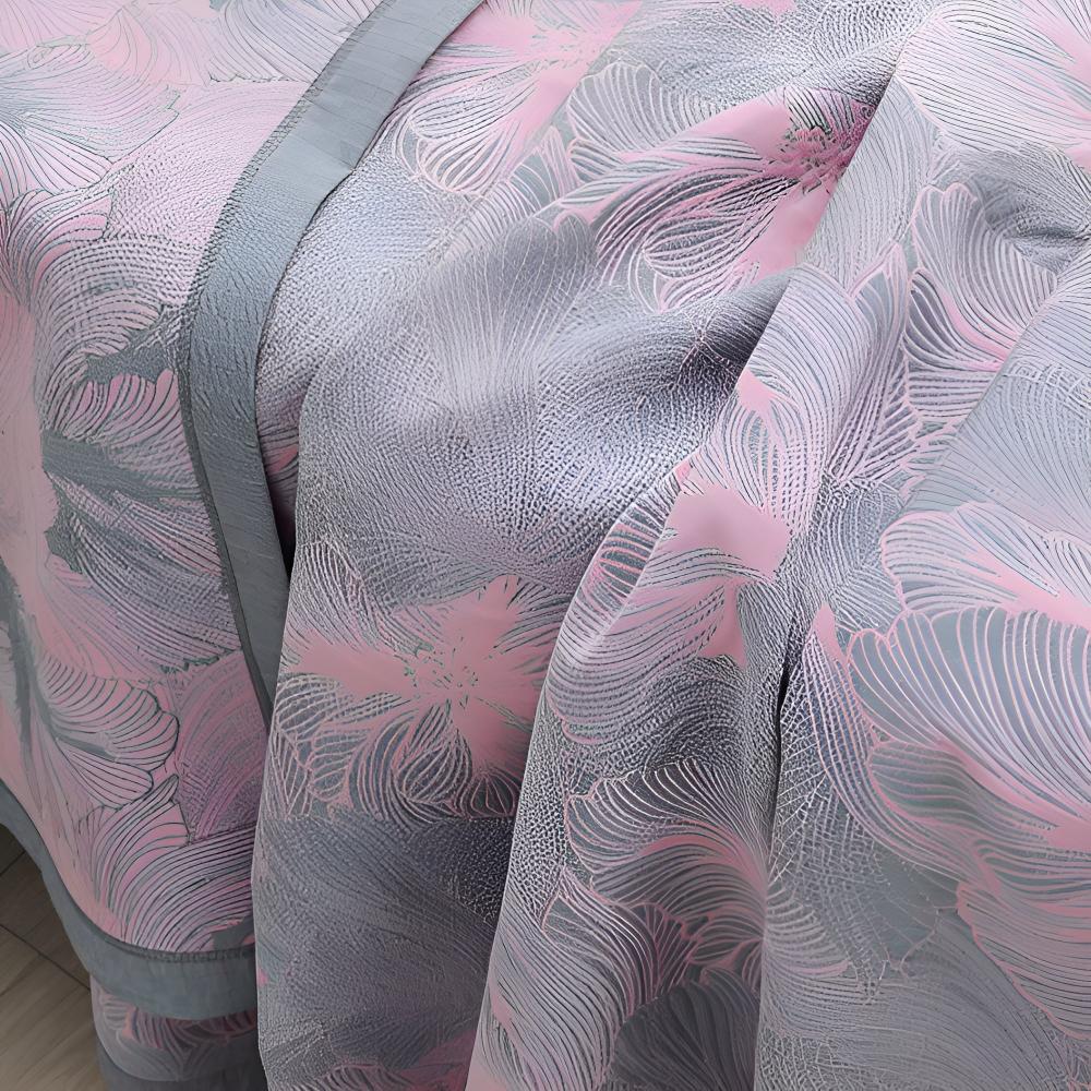 Flower Print Flax Throw — product close-up