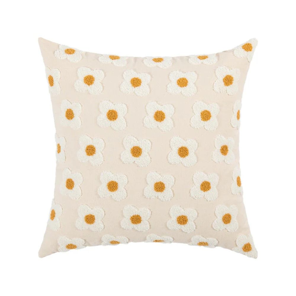 Lustrous Floral Embroidered Cushion Cover — lifestyle shot