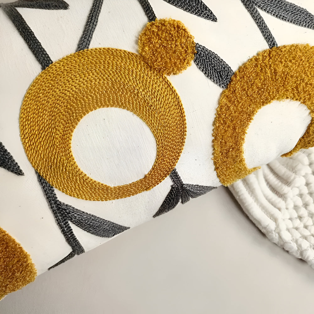 Floral Essence Embroidered Cushion Cover — product close-up