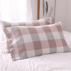 Checked & Striped Cotton Pillowcase — additional view